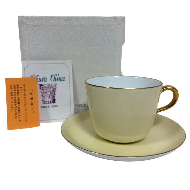 未使用品】OKURA CHINA 大倉陶園 色蒔き モーニングカップ＆ソーサー