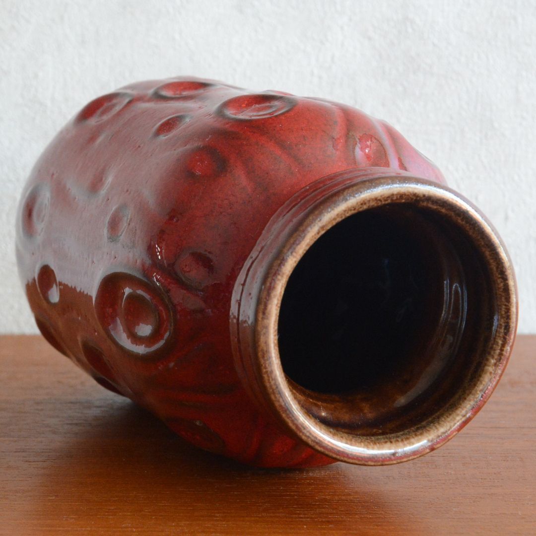 GermanCeramics FAT LAVA ドイツ ヴィンテージ Red 花瓶 フラワー