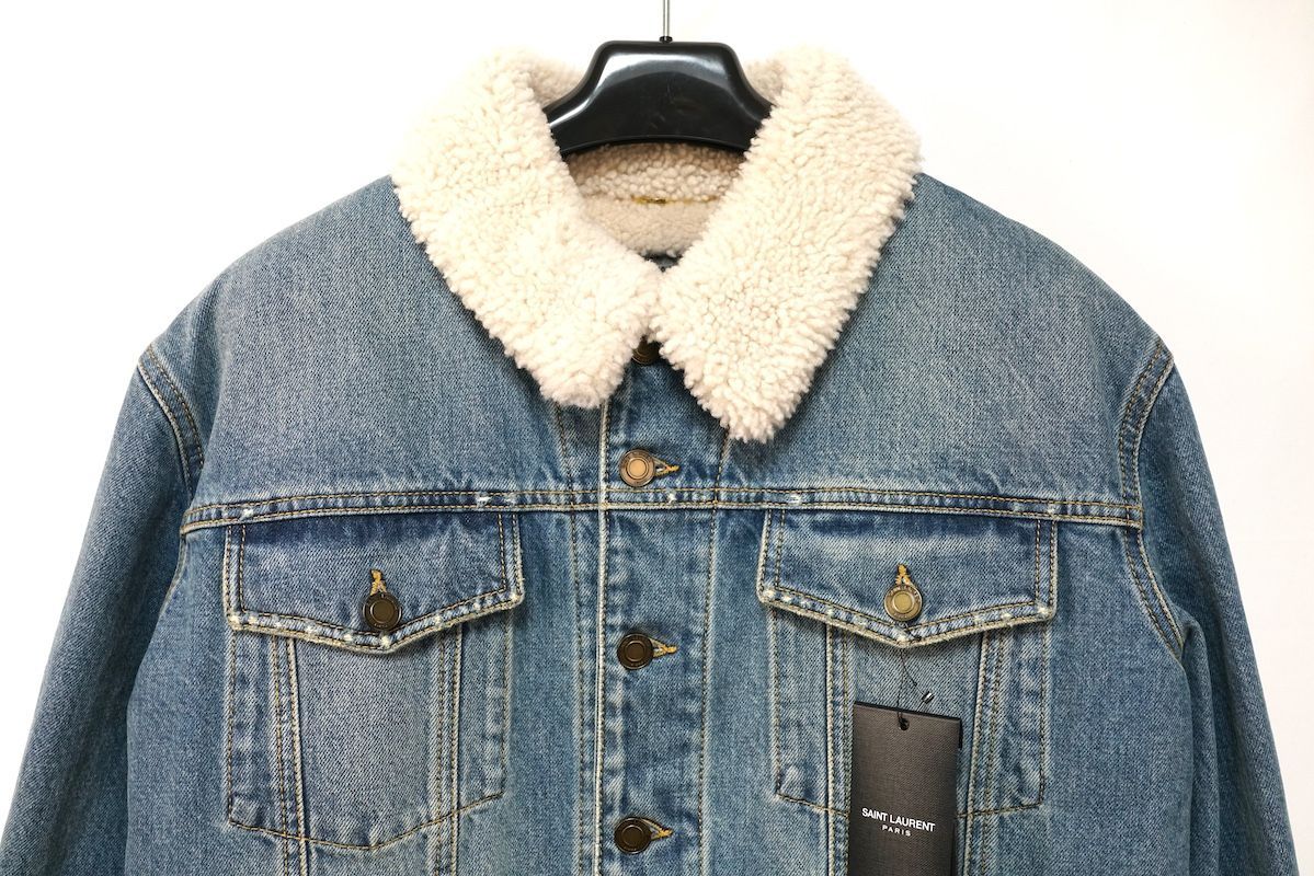 SAINT LAURENT PARIS サンローランパリ ムートン ボア デニム