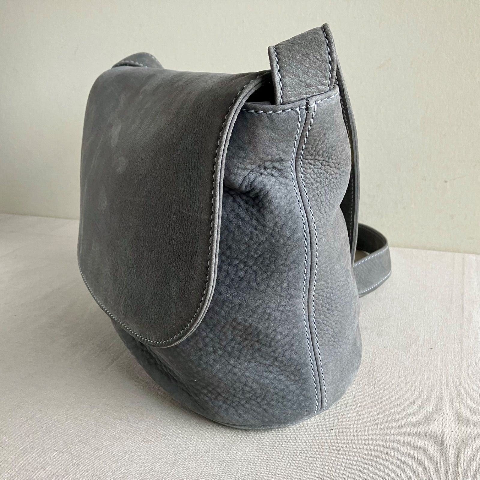 Rare Vintage Coach Sonoma Flap Bag Grey Nubuck Suede Leather ITALY