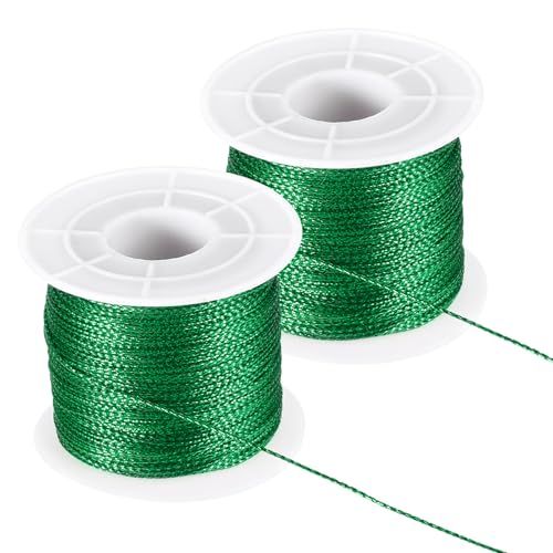 新品 PATIKIL 2個入り 1mm ナイロン糸 金属コード付き 手縫い 刺繍糸