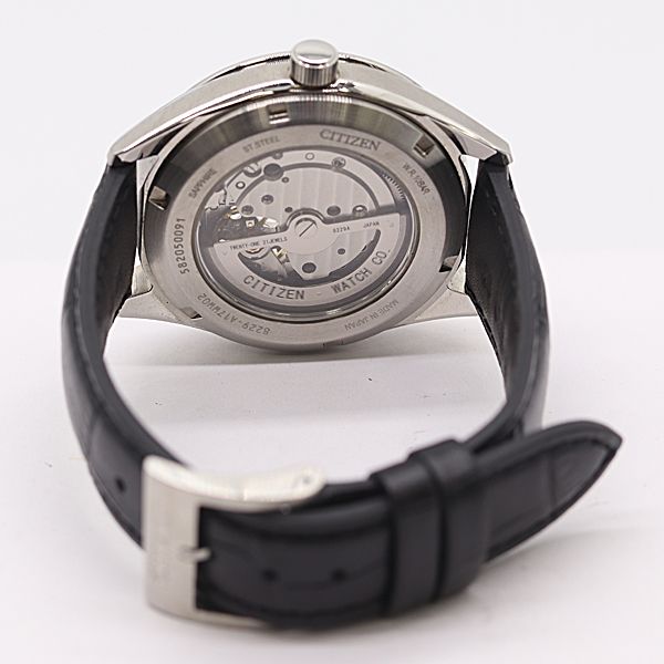  保| 稼働 シチズン メカニカル 8229-A17WW02 AT|自動巻 シルバー|スケルトン文字盤 メンズ腕時計 2000000 3NBG MST ABC19294 ネイビー系 自動巻き時計 腕時計(アナログ)