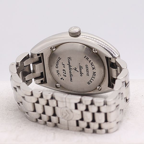  稼働 フランクミュラー トランスアメリカン 2000SCP 673 AT|自動巻 シルバー文字盤 デイト メンズ腕時計 0084810 3NBT ABC19354 TAM 半袖シャツ 自動巻き時計 腕時計(アナログ)