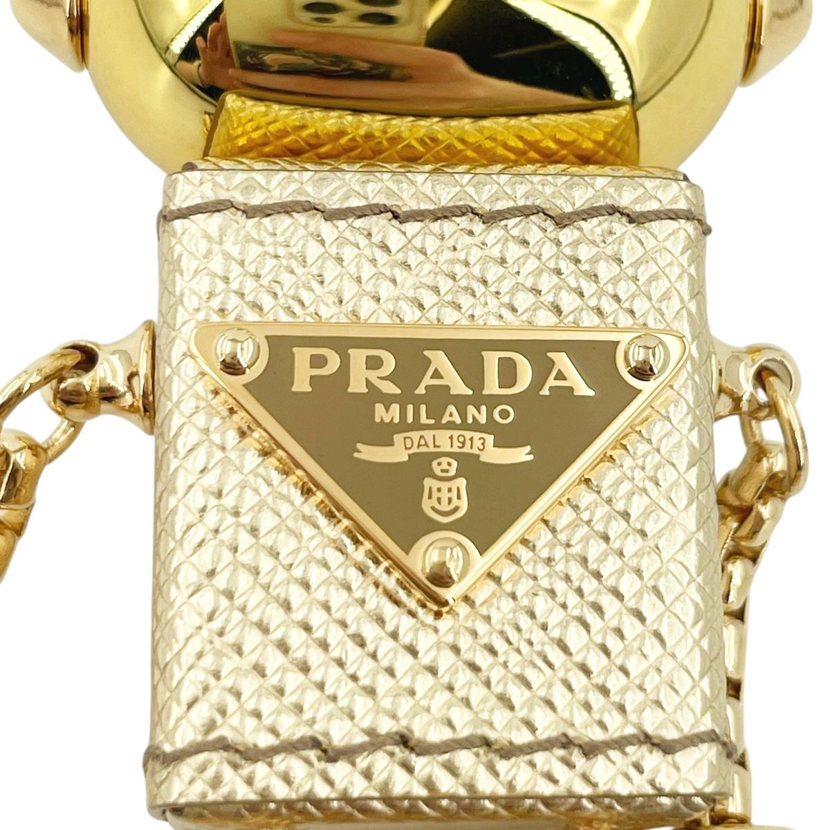 中古】 PRADA プラダ ロボット サフィアーノレザー バッグチャーム