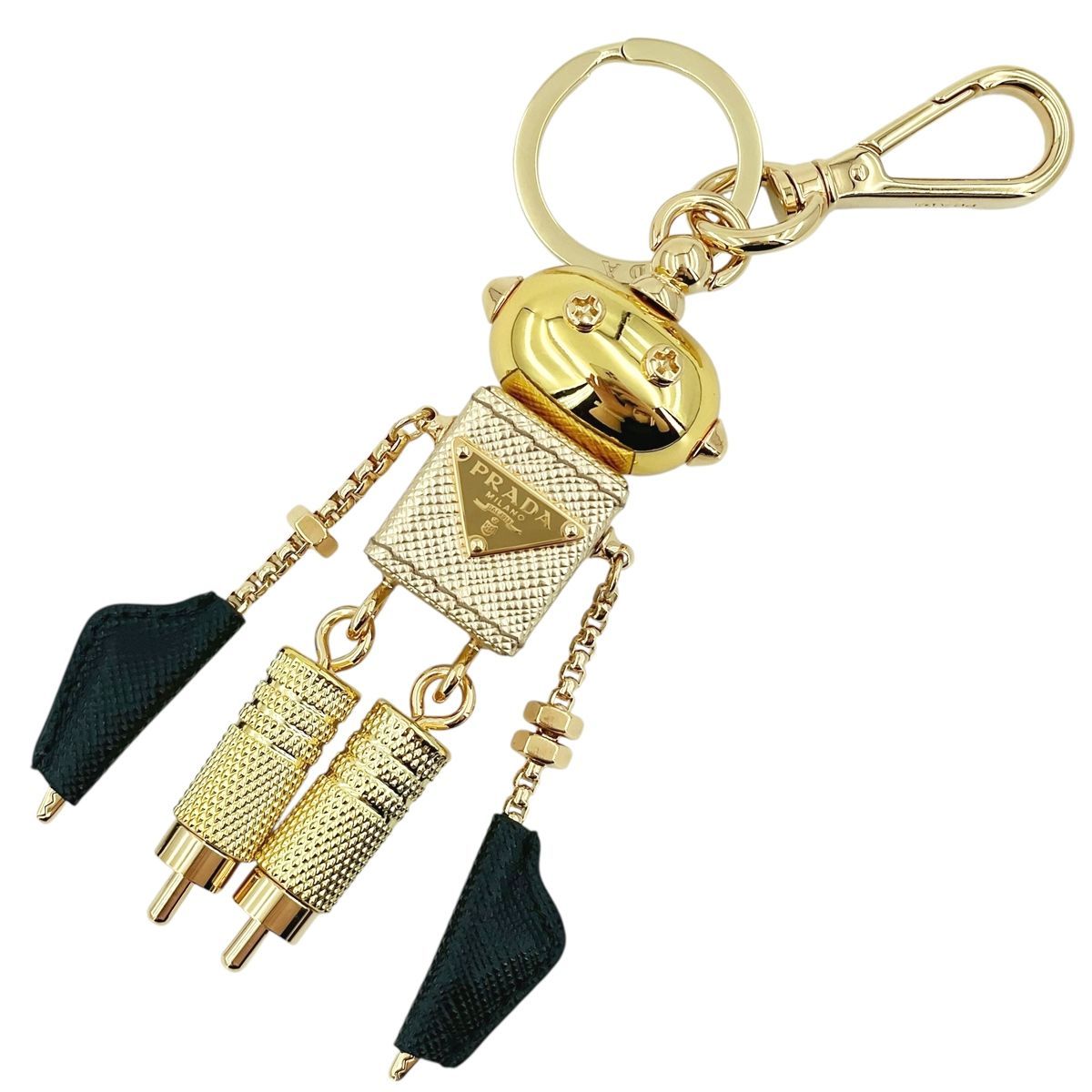 中古】 PRADA プラダ ロボット サフィアーノレザー バッグチャーム 