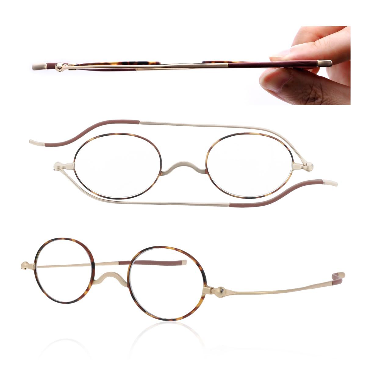[SHIORI] 老眼鏡 薄型リーディンググラス オーバル ブルーライトカット UVカット 鯖江メーカー企画 ブラウンデミ レディース メンズ おしゃれ SI-09-3 +3.00
