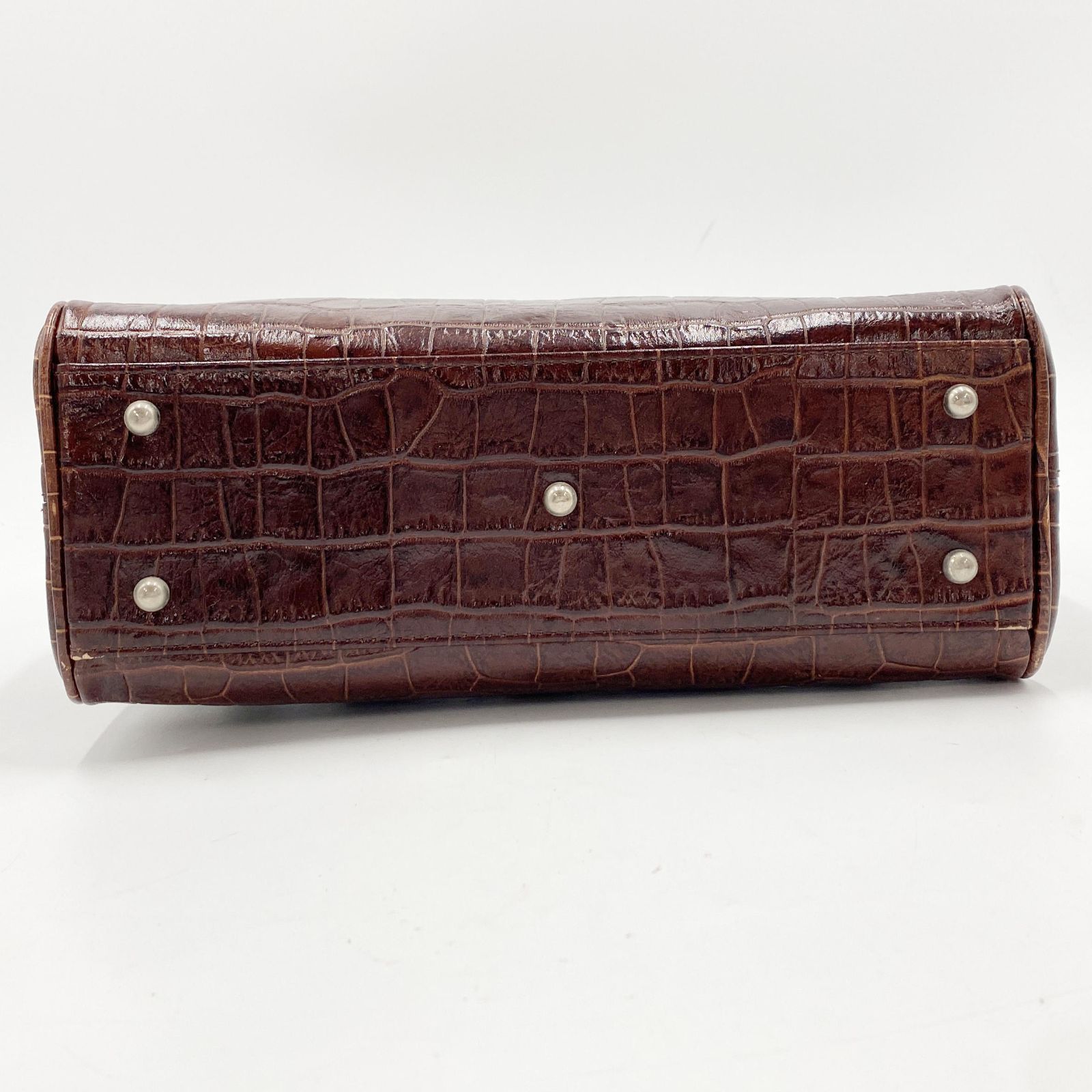 美品 4℃ ヨンドシー ハンドバッグ ブラウン系 縦×横×マチ＝19×30×12cm 
