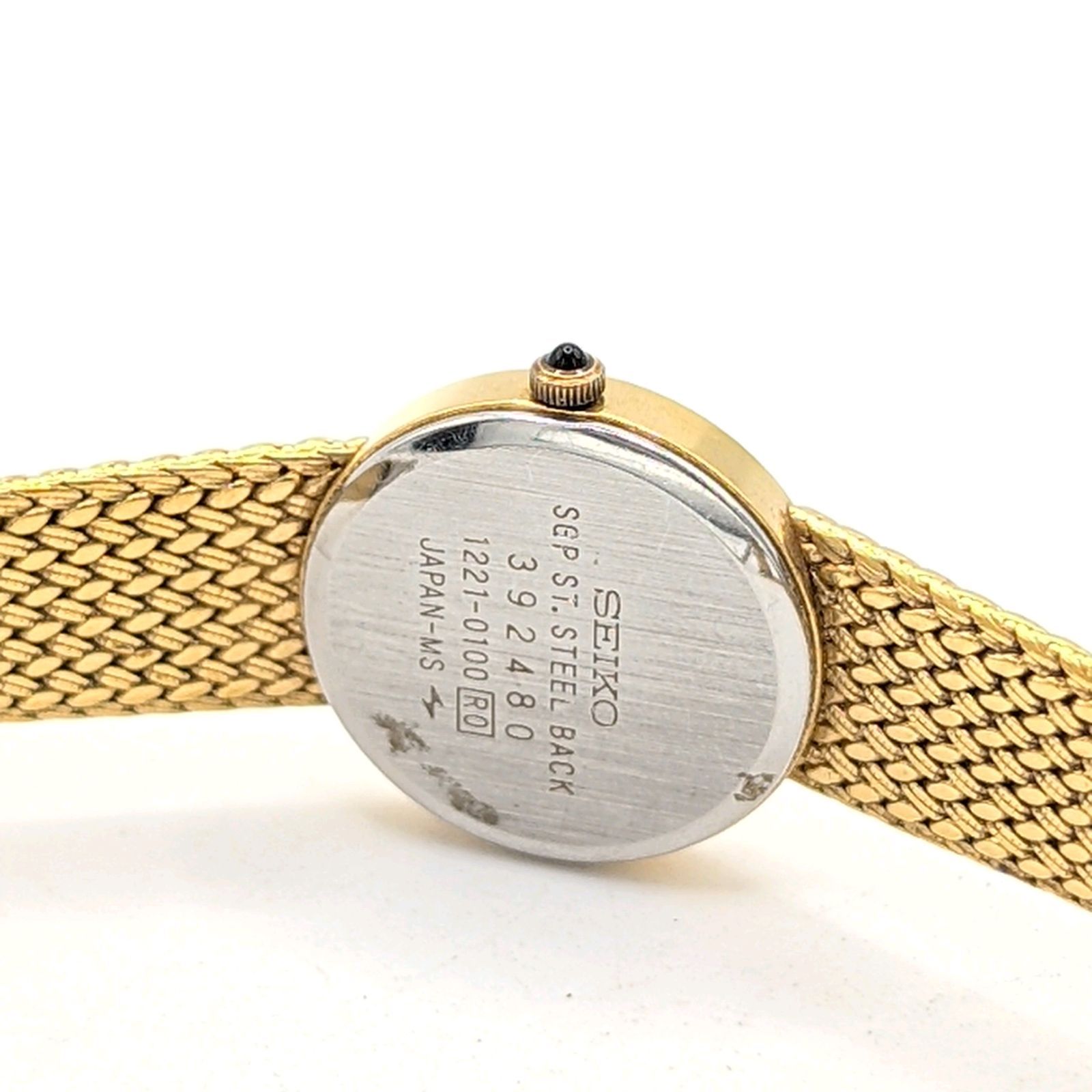 SEIKO EXELINE 1221-0100 Watch Quartz Ladies Round Gold Gold dial