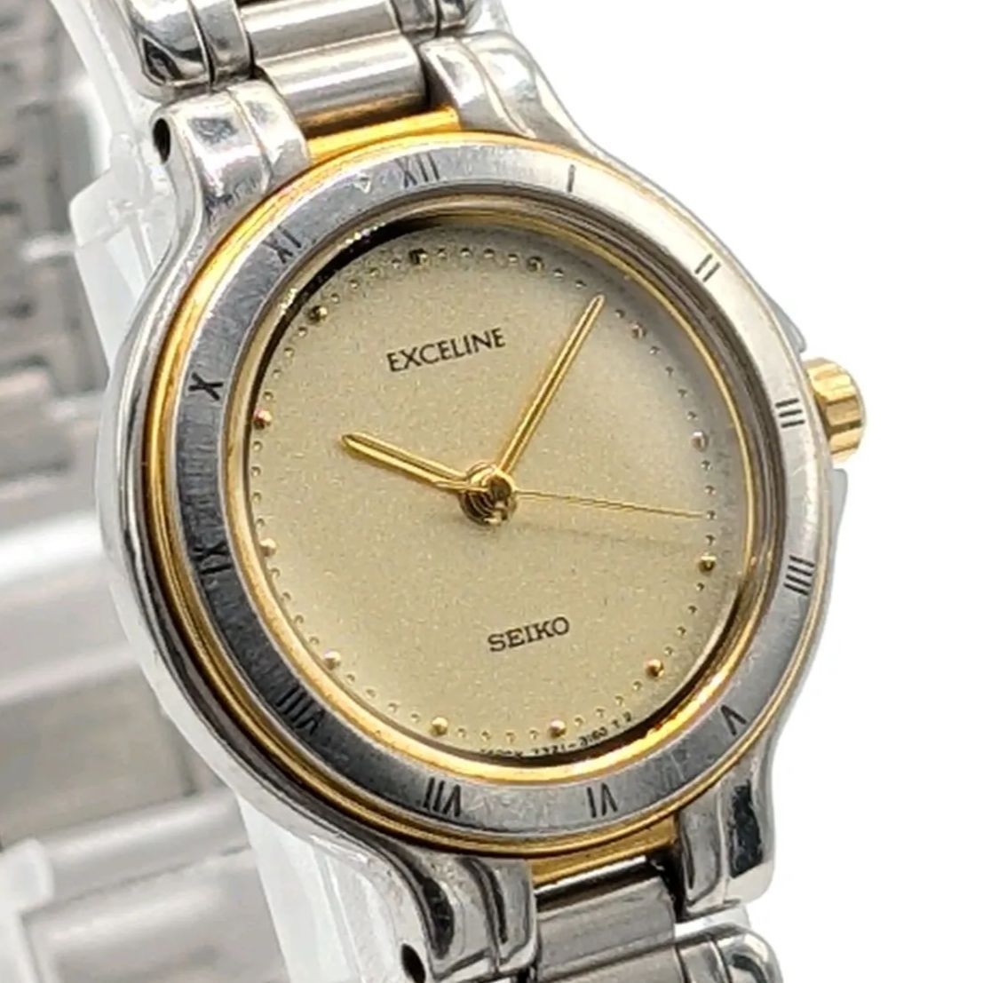 SEIKO EXELINE 7321-072A Watch Quartz Ladies Gold Silver Combi Y2K