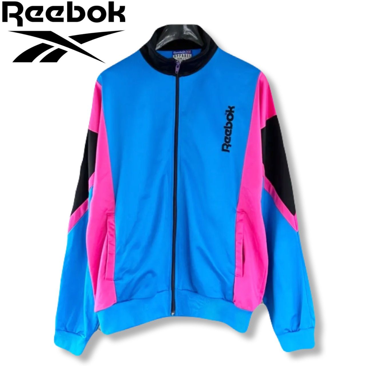 90s 希少レア Reebok リーボック トラックジャケット L 香港製 ネオン