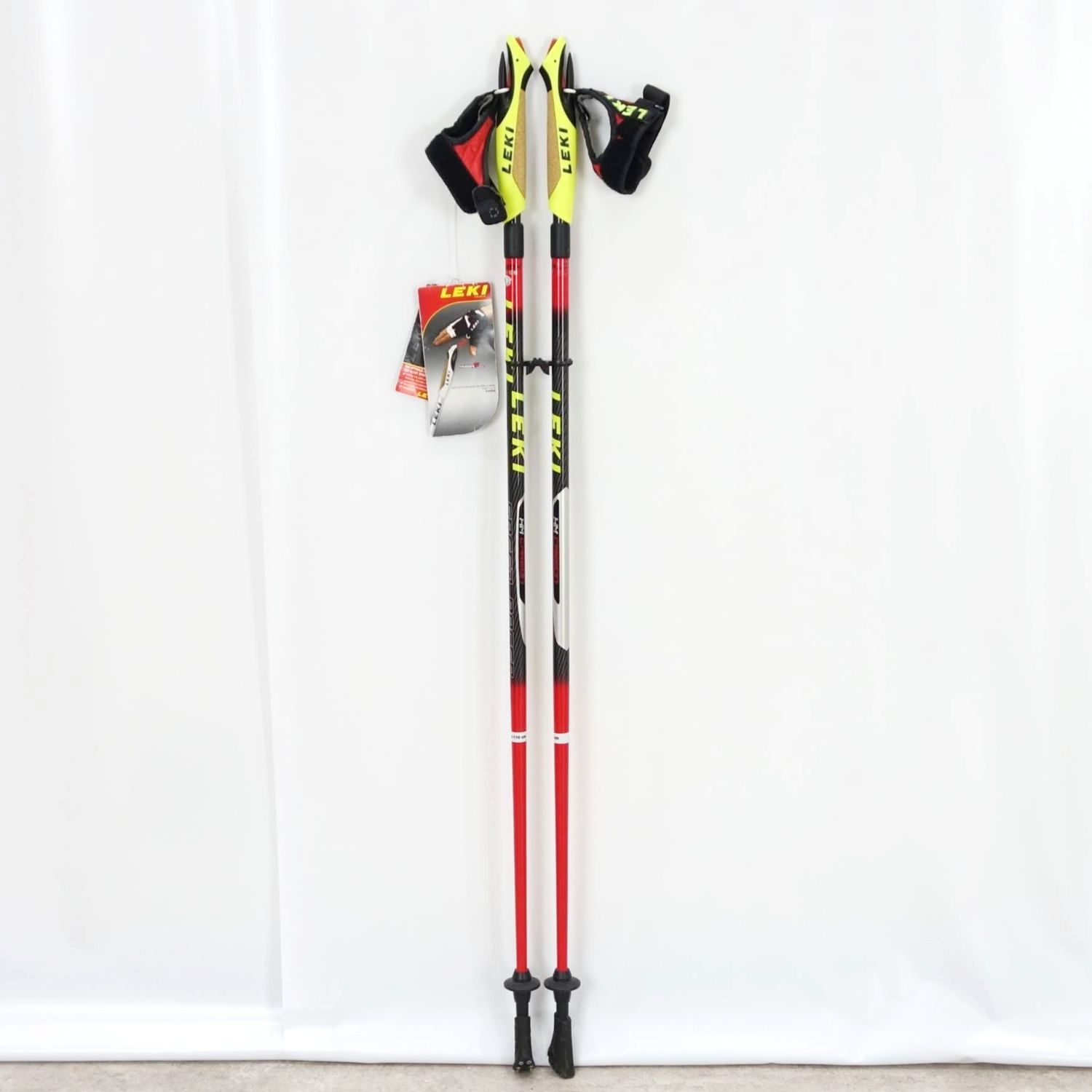 未使用 レキ LEKI ノルディック ウォーキング ポール ストック レッド