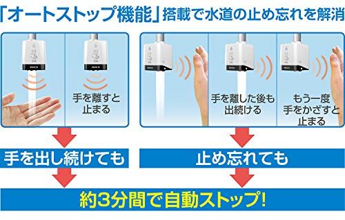 キッチン収納 新品 IDEX アイデックス 自動水栓 タッチレス水栓 キッチン 洗面所 蛇口 自動止水 節水 一般蛇口 泡沫水栓 後付け 工事不要 簡単取付 感染対策 止め忘れ防止 mizupita(水ぴた) MP-320WS