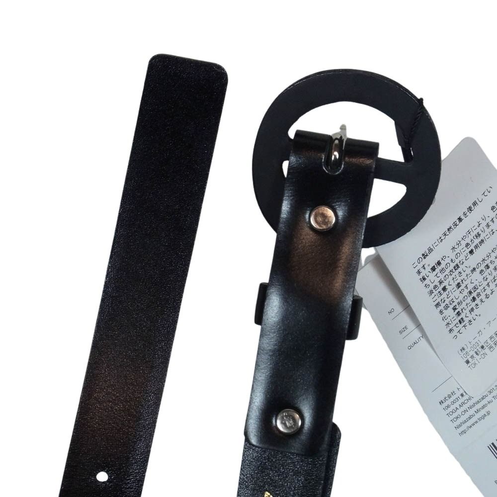 TOGA トーガ 19AW TA92-AH058 MOTIF BELT 2 モチーフ レザーベルト ブラック系 ONE【極上美品】【中古】 TOGA トーガ 19AW TA92-AH058 MOTIF BELT 2 モチーフ レザーベルト