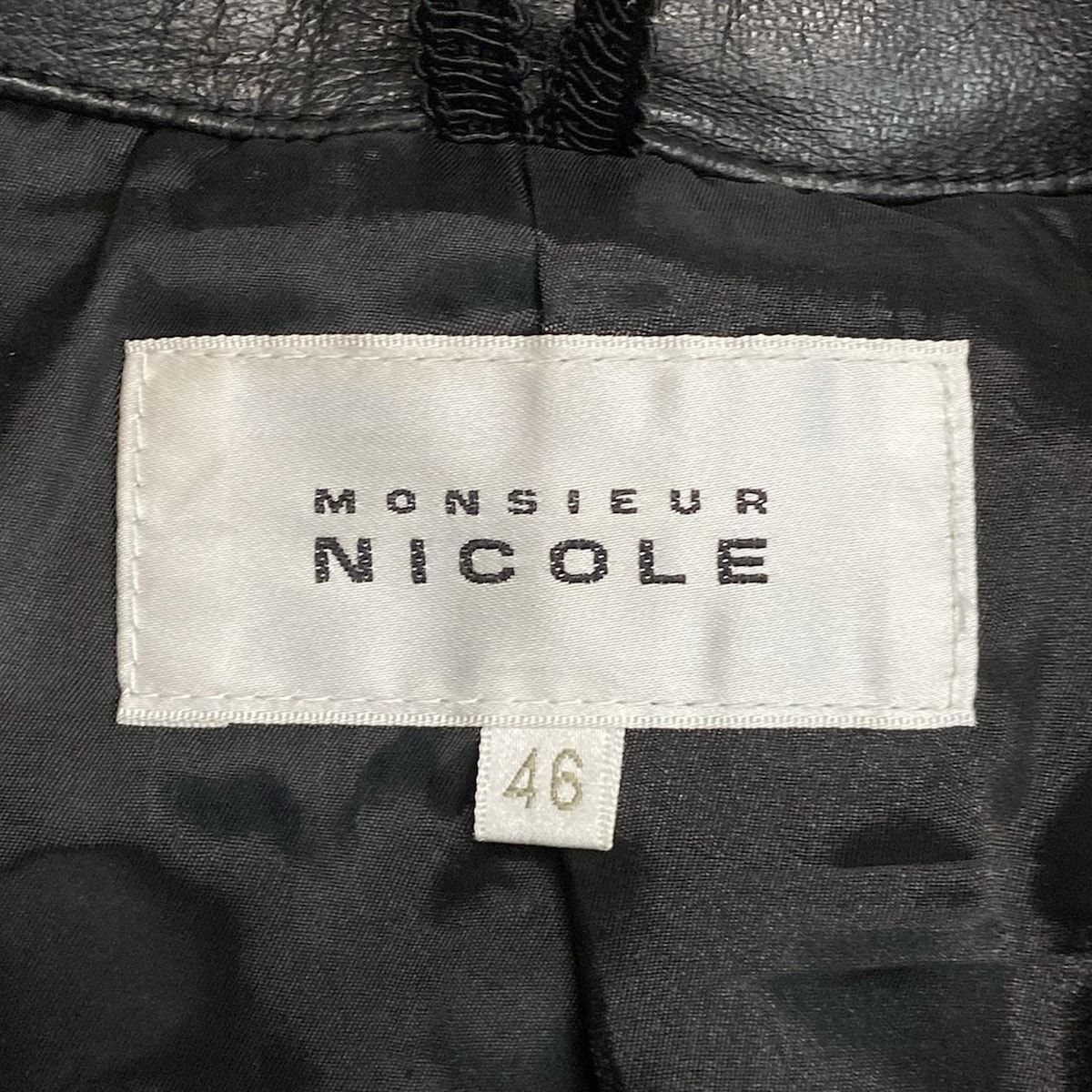 monsieur NICOLE(ムッシュニコル) ライダースジャケット サイズ46 XL 