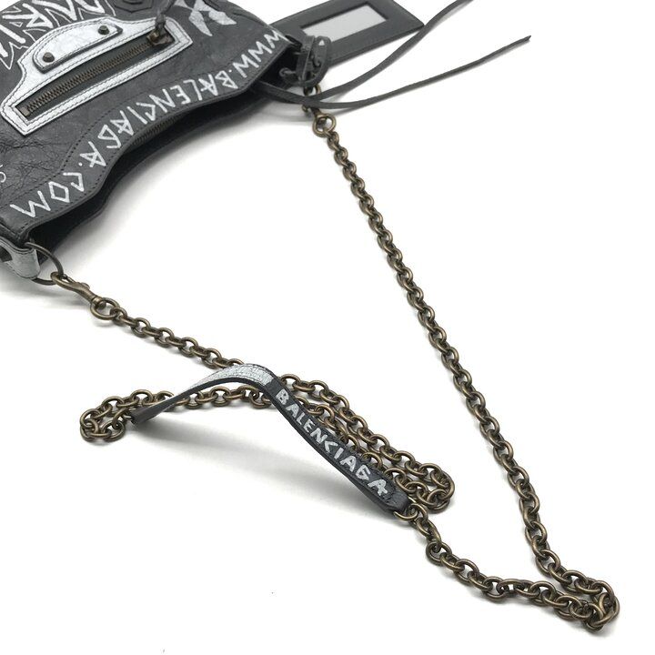 美品 BALENCIAGA バレンシアガ レザー グラフィティ ミニ シティ 516260 チェーン ショルダー バッグ ブラック k7701 美品 BALENCIAGA バレンシアガ レザー グラフィティ ミニ シティ
