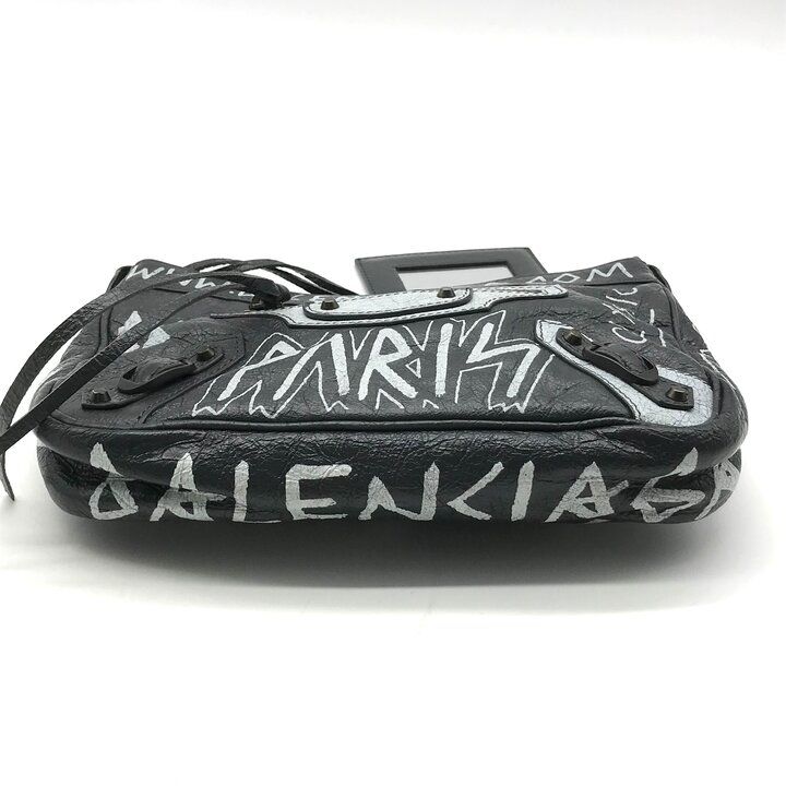 美品 BALENCIAGA バレンシアガ レザー グラフィティ ミニ シティ 516260 チェーン ショルダー バッグ ブラック k7701 美品 BALENCIAGA バレンシアガ レザー グラフィティ ミニ シティ