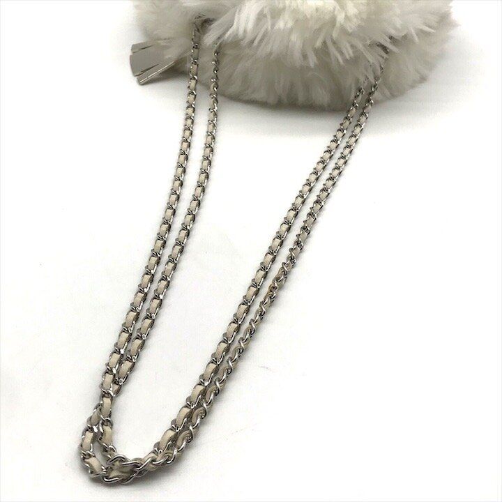 未使用保管 CHANEL シャネル ココマーク ファー チェーン ショルダー バッグ 斜め掛け ホワイト シルバー金具 レディース ブランド r1191 CHANEL（シャネル） ココマーク ファー 巾着 チェーンショルダー
