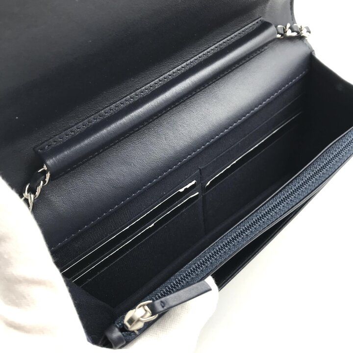 超美品 CHANEL シャネル ココマーク カメリア レザー チェーン ウォレット ショルダー バッグ 財布 ネイビー レディース ブランド r1192 超美品 CHANEL シャネル ココマーク カメリア レザー チェーン