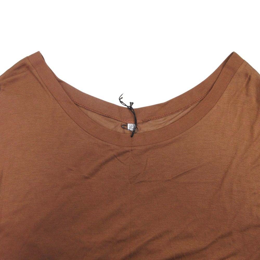 未使用 BASERANGE ベースレンジ バンブーリヨセル Tシャツ カットソー プルオーバー 半袖 ルーズシルエット XS 濃茶 ブラウン レディース 古着 中古 USED 未使用 BASERANGE ベースレンジ バンブーリヨセル Tシャツ カットソー