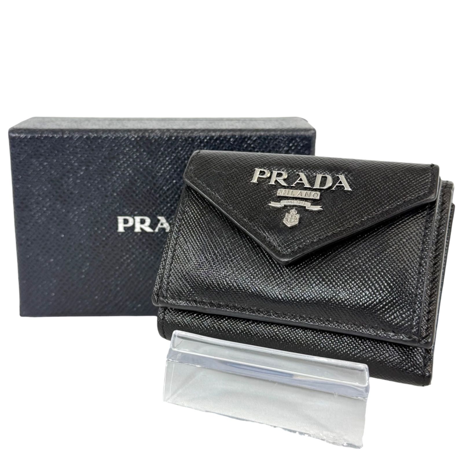 人気・美品】PRADA プラダ サフィアーノ コンパクト ミニウォレット W 