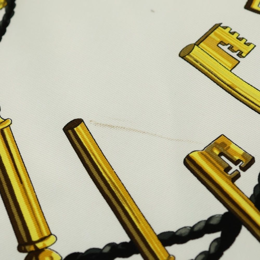 HERMES (エルメス) カレ90 LES CLES 鍵 モチーフ ブラック シルク