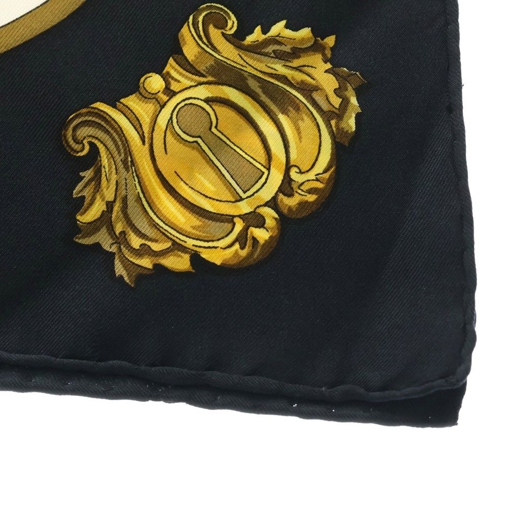 HERMES (エルメス) カレ90 LES CLES 鍵 モチーフ ブラック シルク