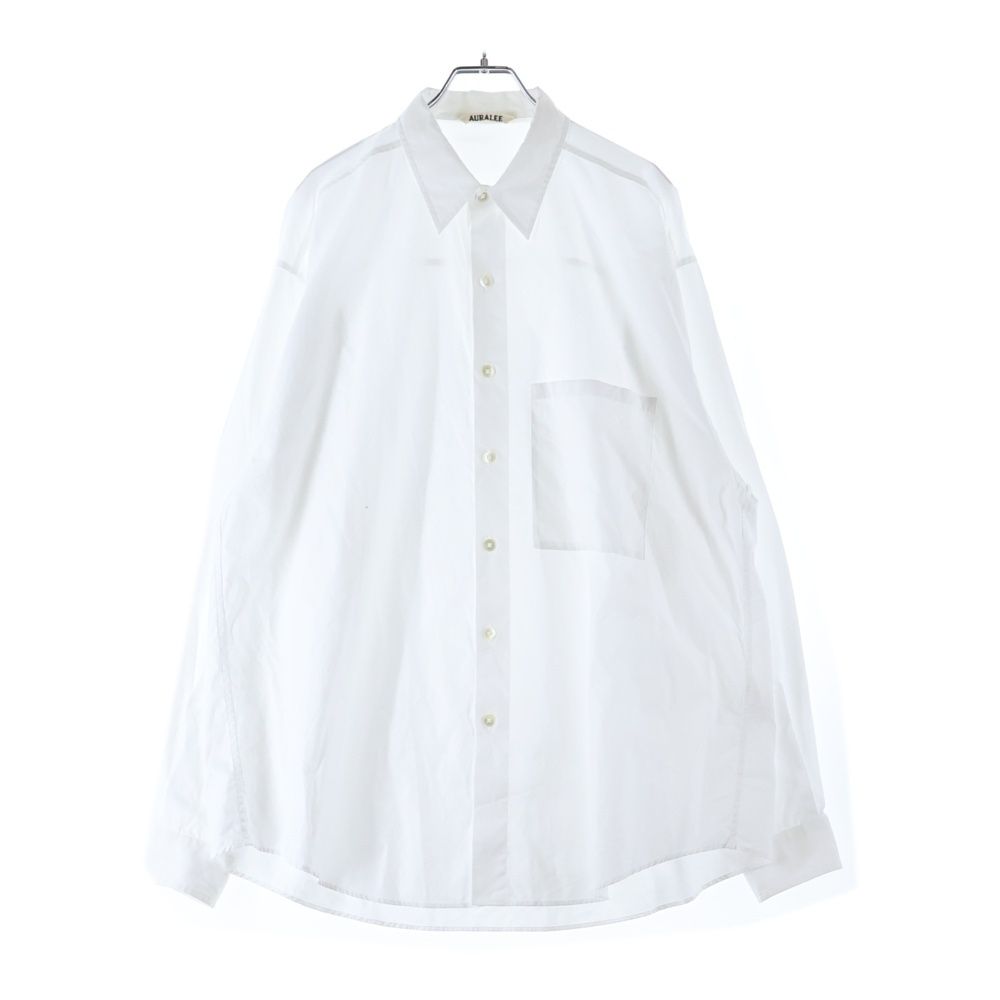オーラリー AURALEE ビッグシャツ ウォッシュドフィンクスツイルシャツ　L AURALEE (オーラリー) WASHED FINX TWILL BIG SHIRT ウォッシュド