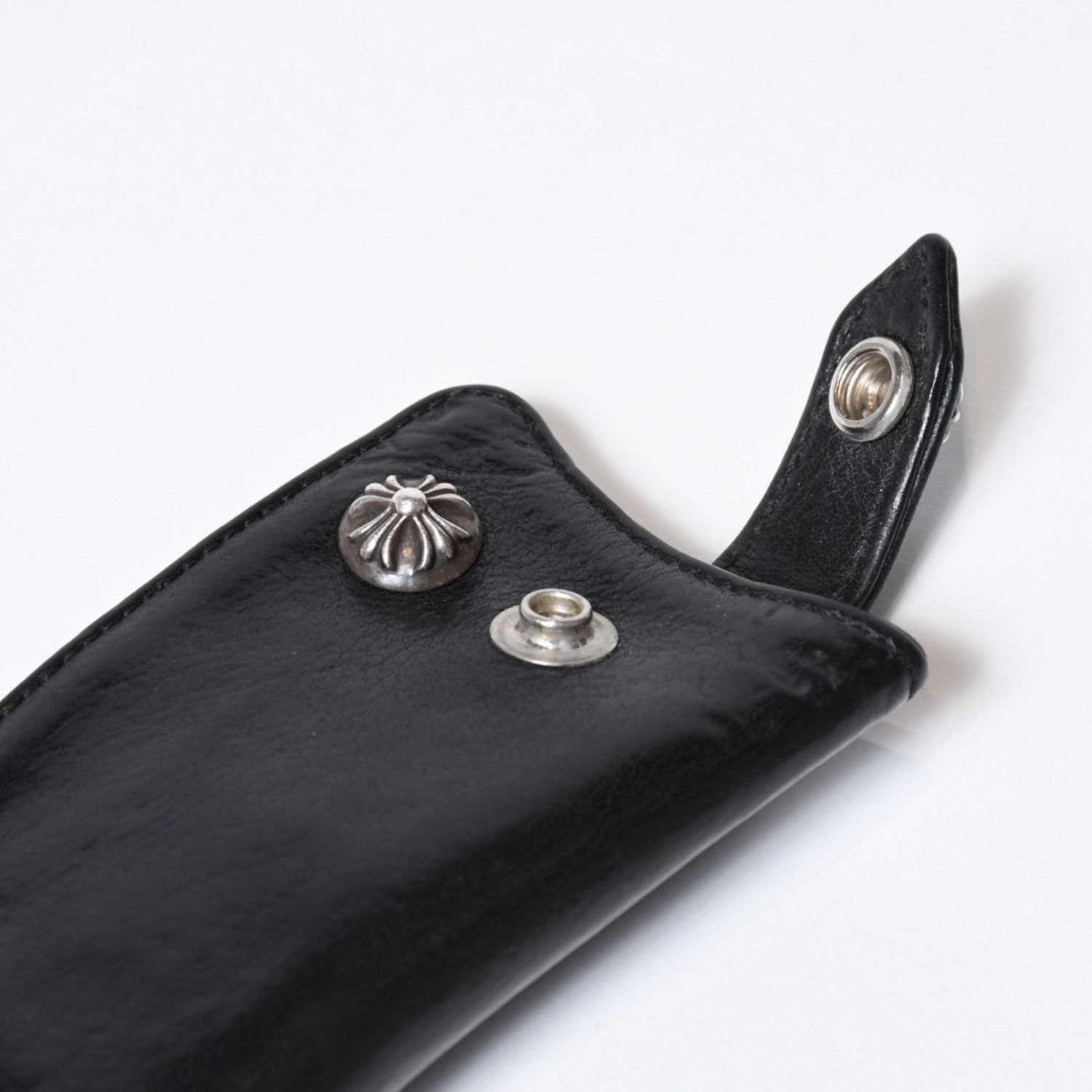 CHROME HEARTS クロムハーツ キーケース クロスボール ブラック レザー 