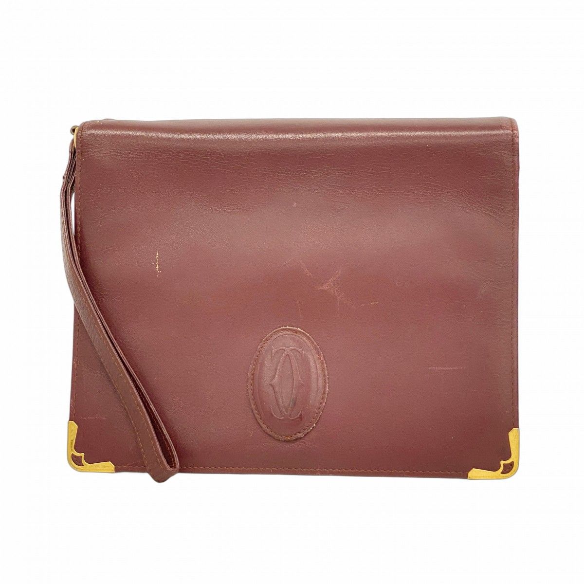 Cartier クラッチバッグ レザー ボルドー CARTIER カルティエ