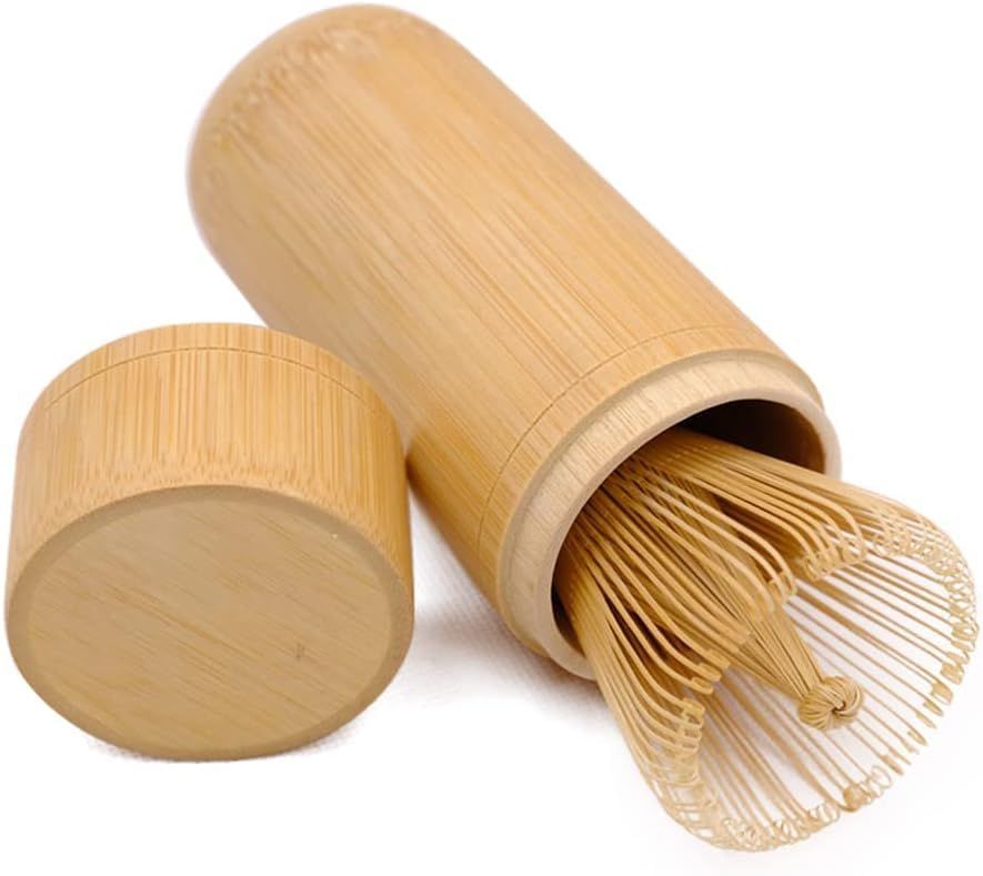 新品 [Qingyun LEE] 茶筅 竹筒 100本立 茶道具 百本立 野点用茶筅 くせ直し 泡立て器 粉末 ツール 茶せん 竹本色