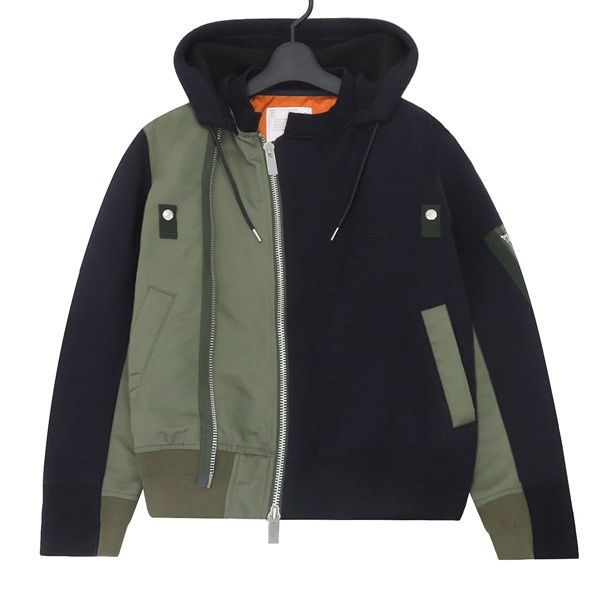 サカイ Sponge Sweat Hoodie ニット ドッキング パーカー 【公式通販】