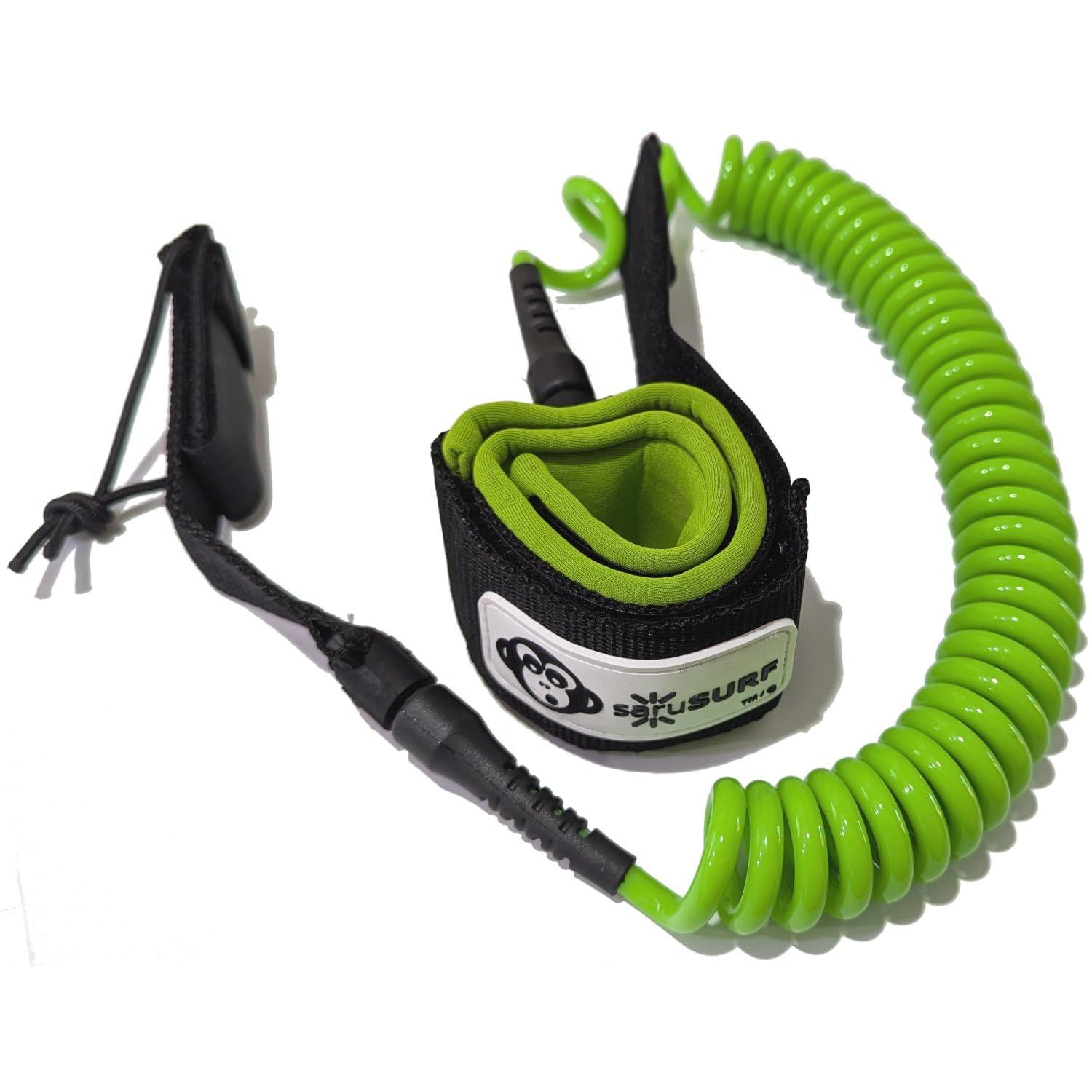 新品 コイル リーシュコード inflatable スタンドアップパドルボード ロングボード用 airSUP SUP フォイル 用 305cm 10 foot x 7mm 足首 用 (GREEN)