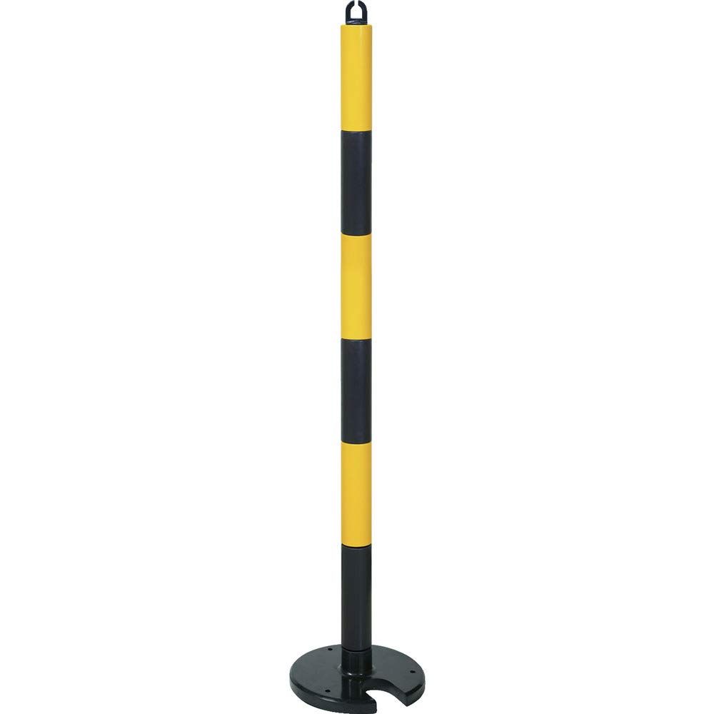 新品 TRUSCO(トラスコ) やわらかPUポール イエロー・ブラック 128cm アンカー穴10mm付 屋内外型タイプ TGP-13A