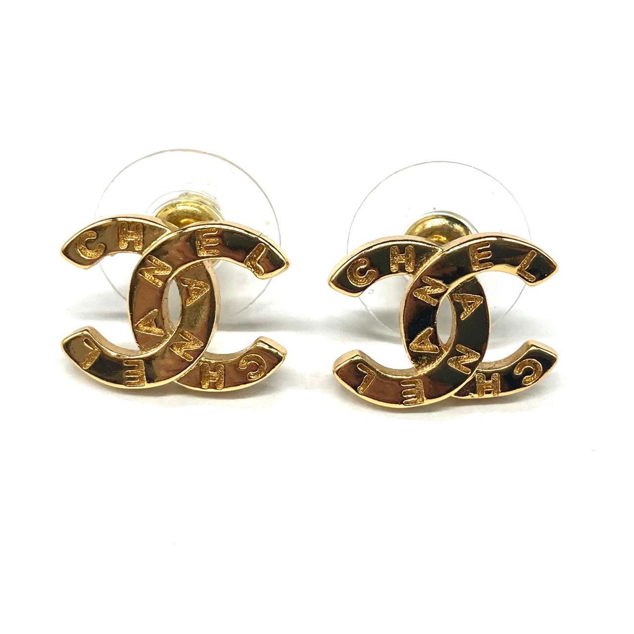 神3712】CHANEL シャネル ココマーク ピアス C24V ゴールドカラー GP 