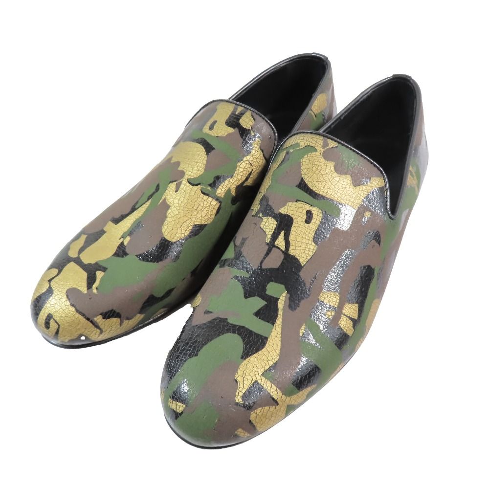 未使用 JIMMY CHOO ジミーチュウ カモフラージュ柄 スリッポン 