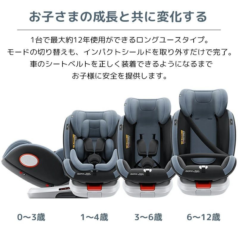 AORTD チャイルドシート 360°回転式 ジュニアシート 出産祝い