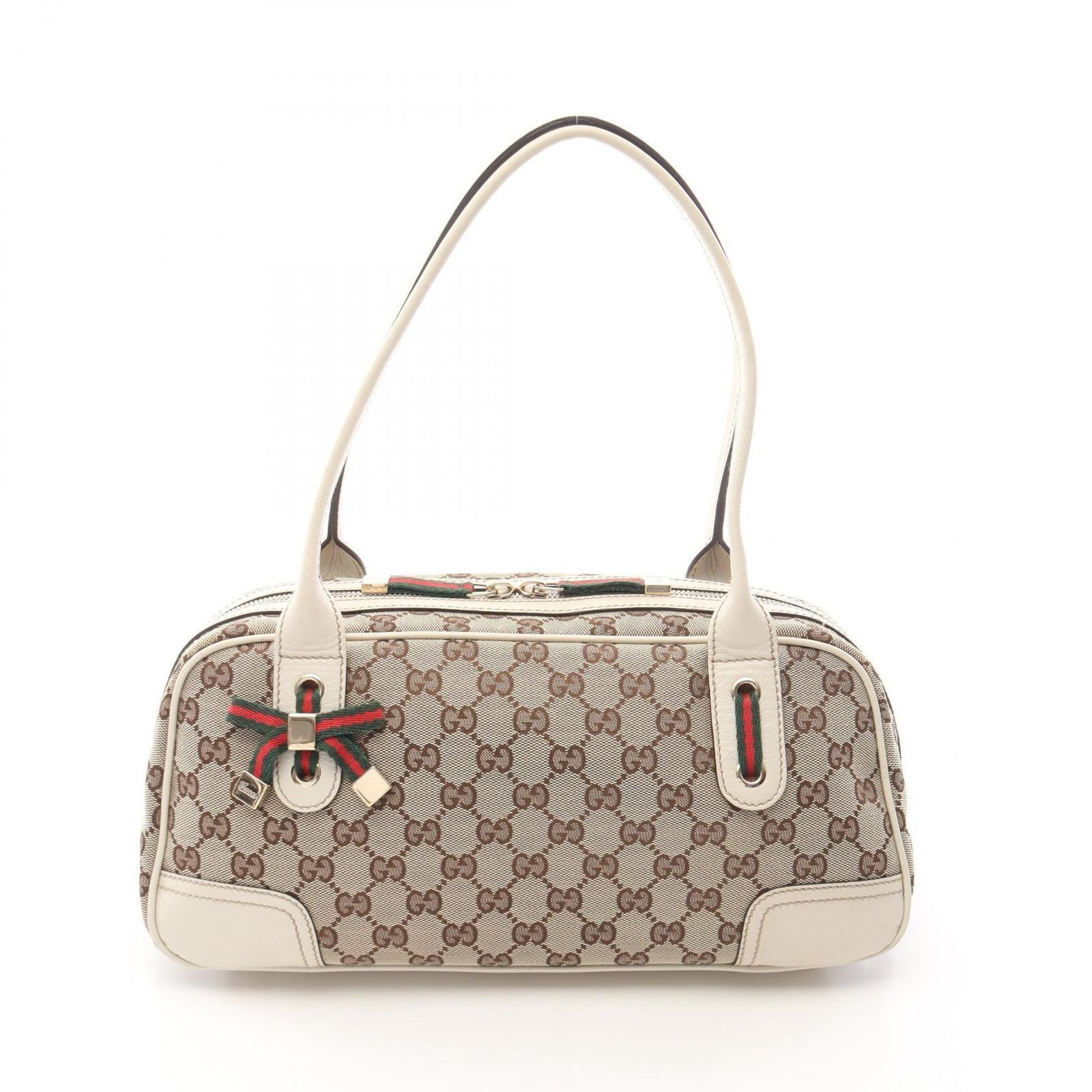 グッチ GUCCI ショルダーバッグ プリンシー 161720 ベージュ/ホワイト 