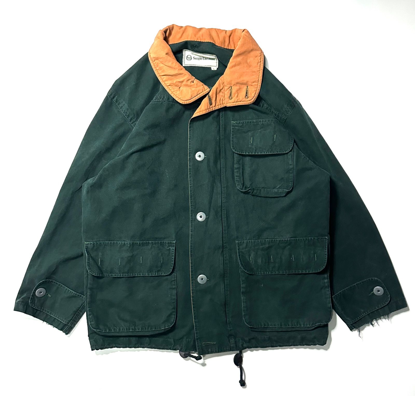 80s】【Sergio Tacchini】ミリタリー フィールド ジャケット グリーン 