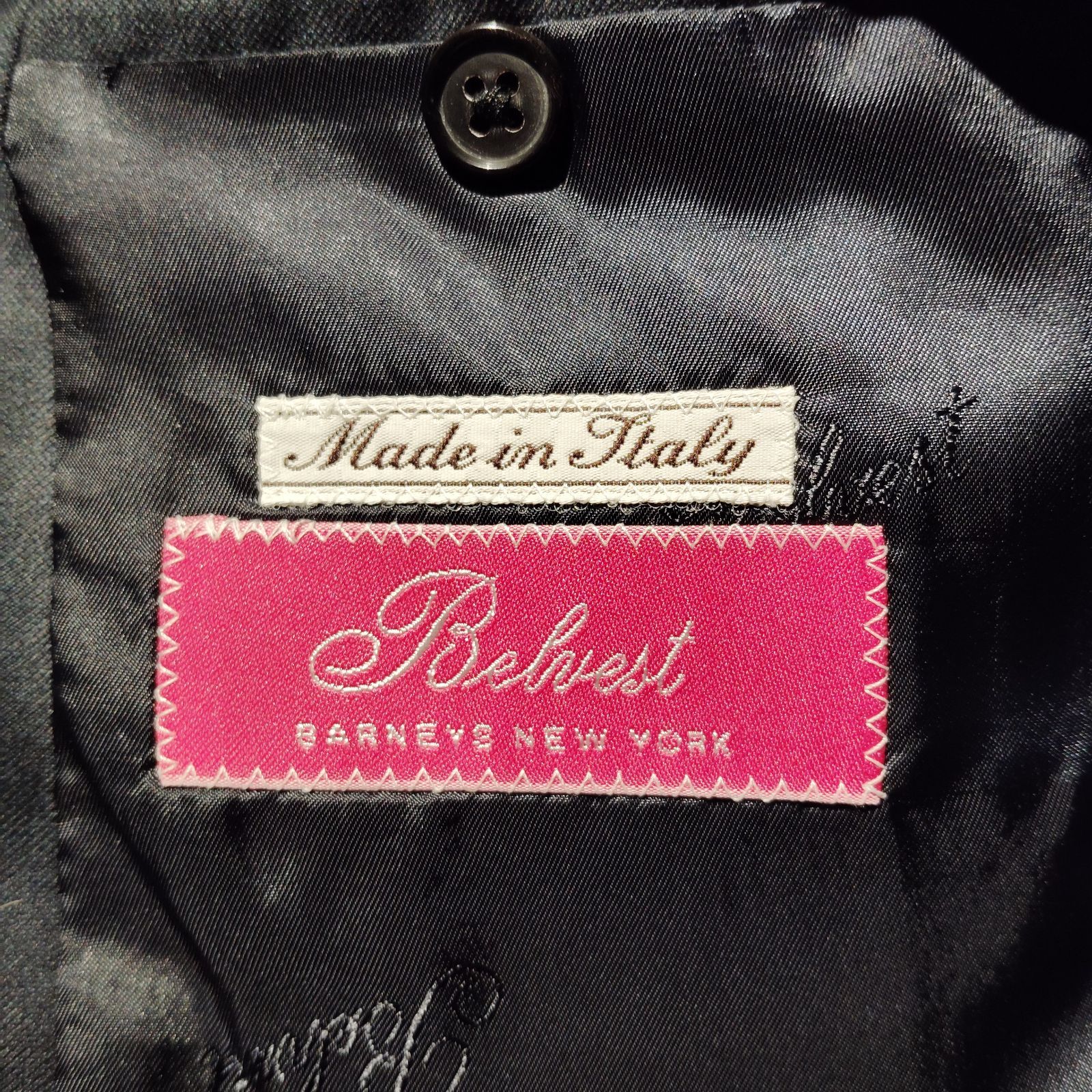 Belvest BARNEYS NEW YORK別注 2Bシングルジャケット 46 ネイビー ベル 