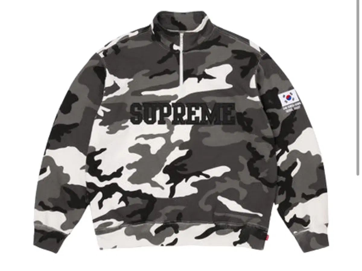Supreme ショップフラグ ハーフジッププルオーバー スノウ 