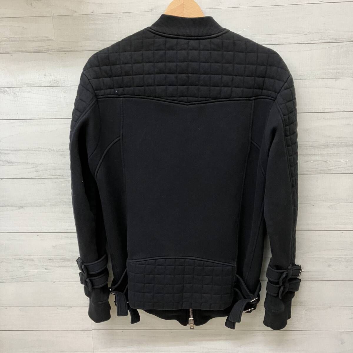 BALMAIN バルマン 14SS キルティングスウェットライダースジャケット 