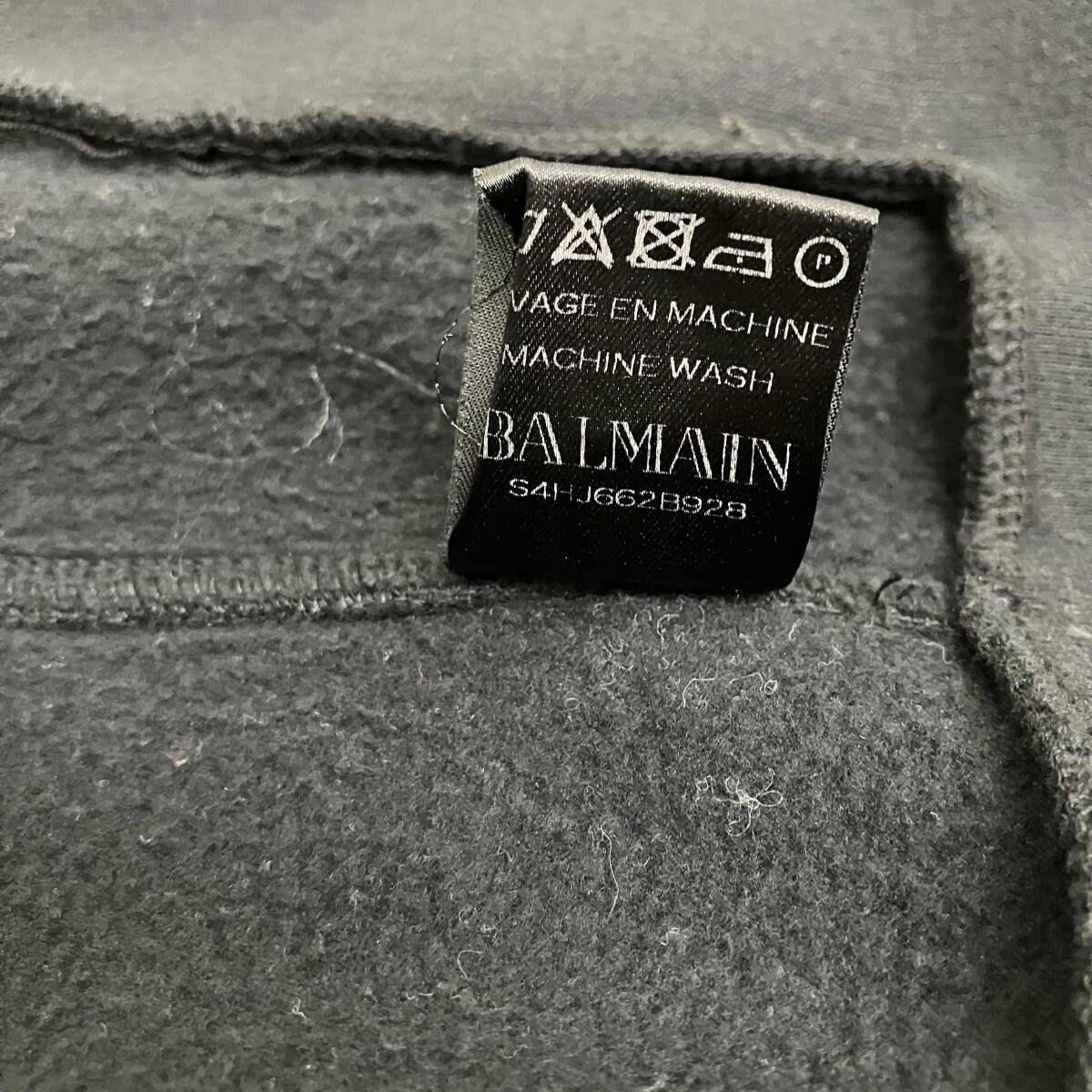 BALMAIN バルマン 14SS キルティングスウェットライダースジャケット
