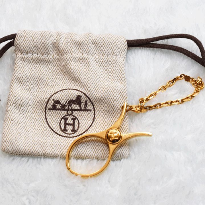 グローブホルダー フィルー エルメス HERMES 手袋ホルダー ゴールド