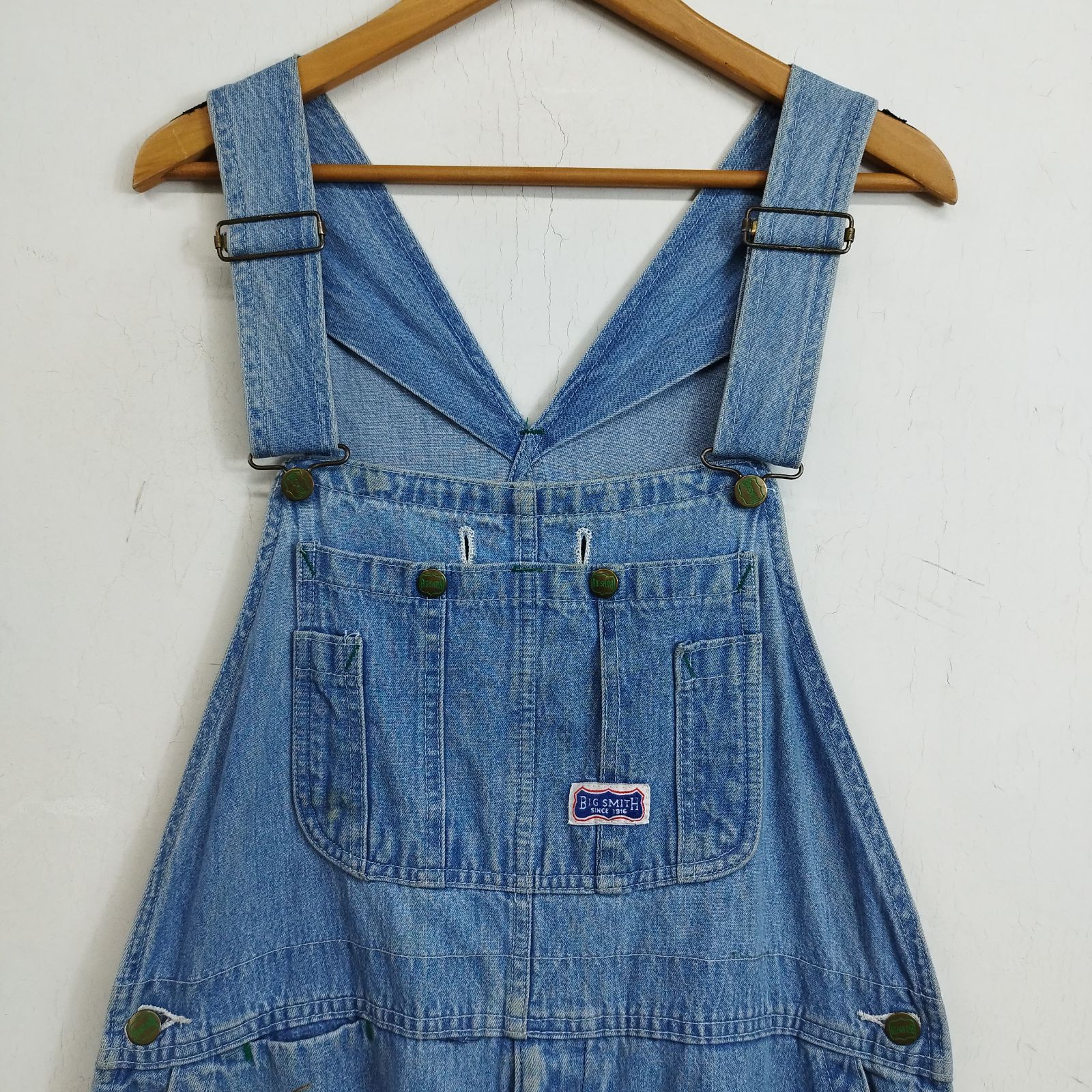 90s big smith ビッグスミス デニムオーバーオール ロゴ パッチ 