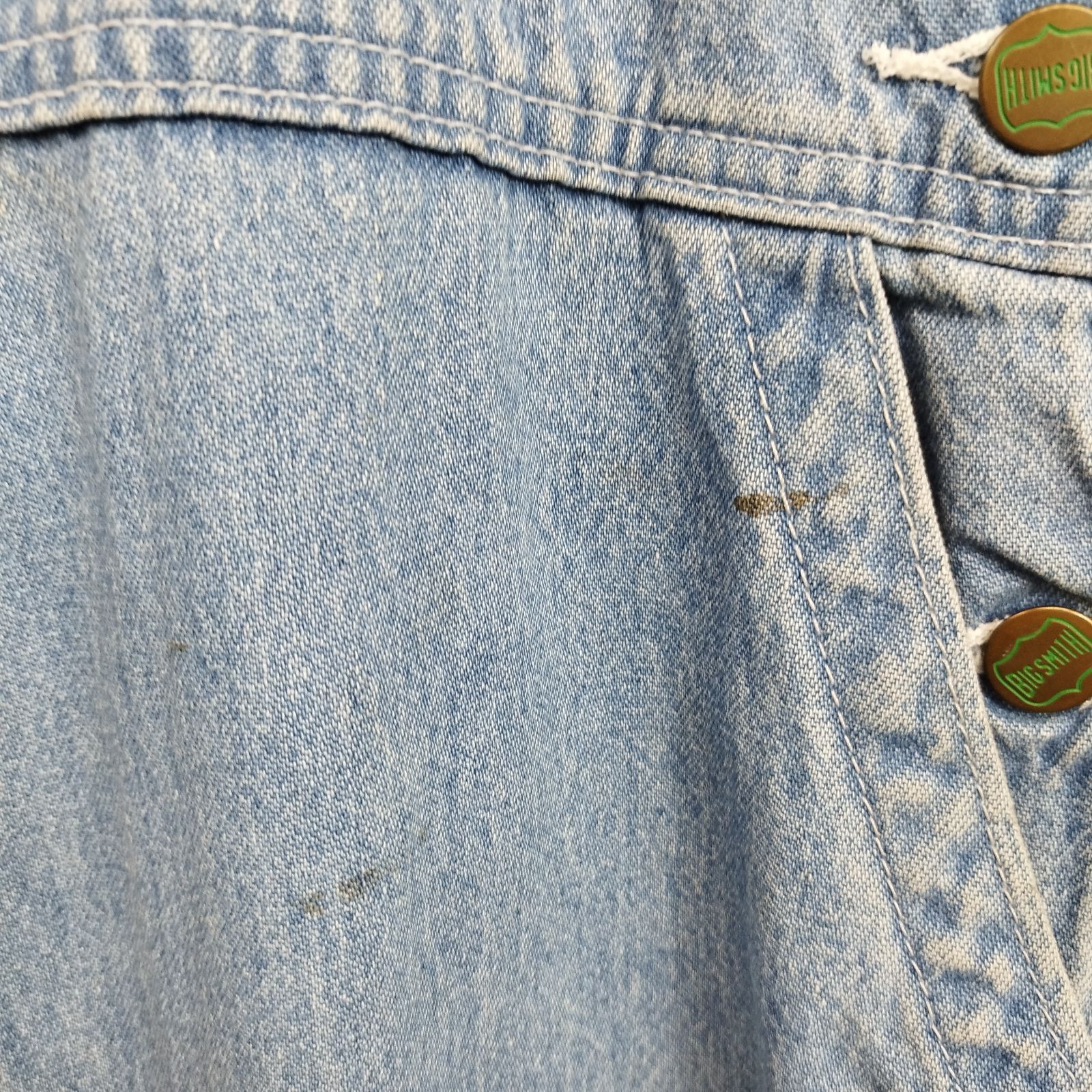90s big smith ビッグスミス デニムオーバーオール ロゴ パッチ 