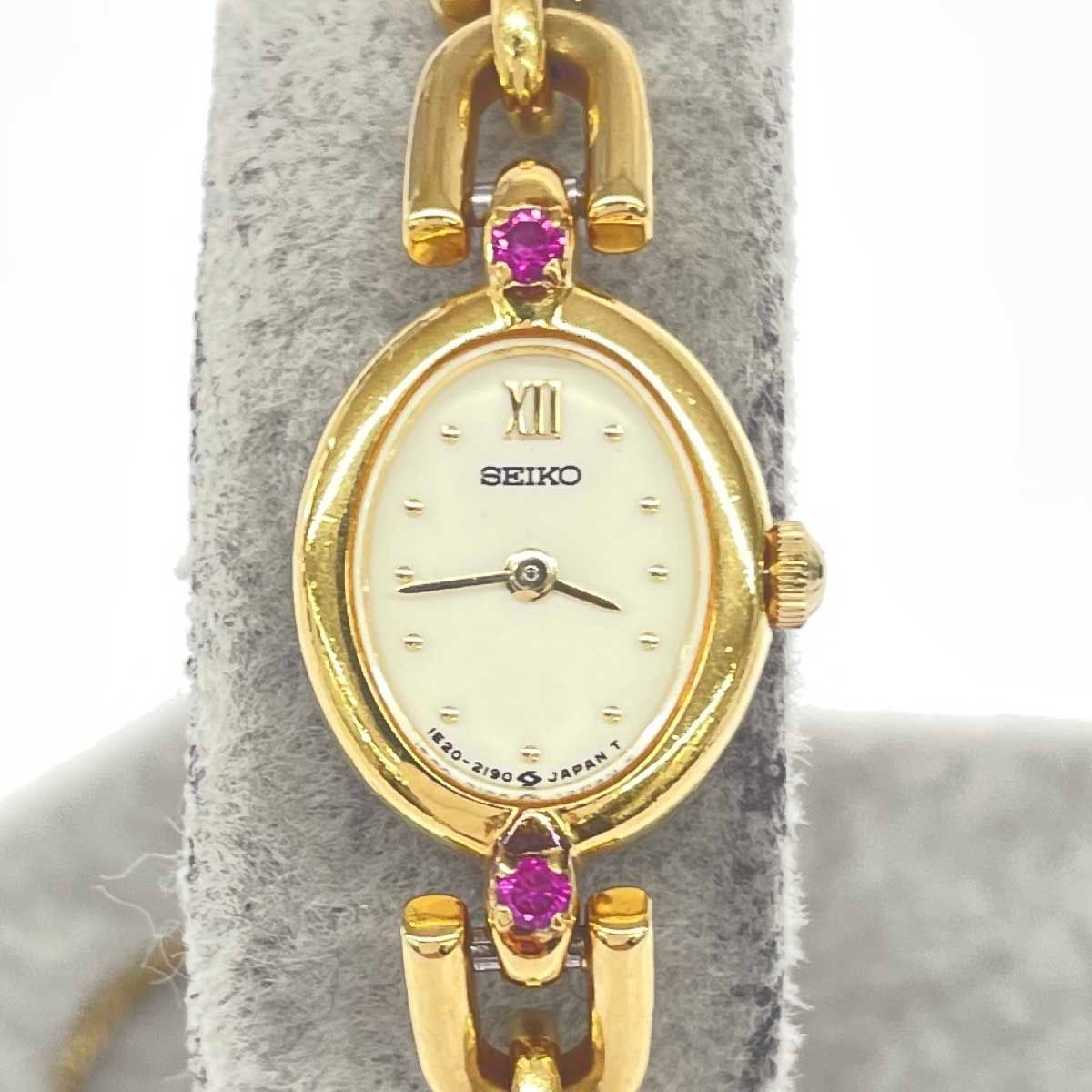 レディース SEIKO 2P カラーストーン ゴールド ブレスウォッチ 1E20-6140