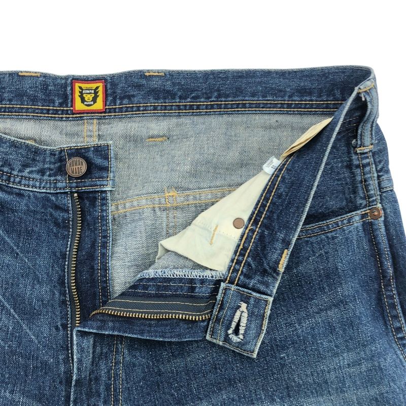 HUMAN MADE ストレートデニム 36インチ 中古】HUMAN MADE ストレートデニムパンツ インディゴ サイズ36