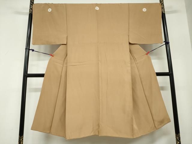 平和屋着物●男性 色紋付 黄橡色 正絹 逸品 DABC2306ud