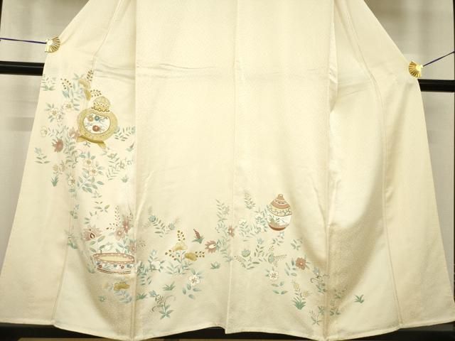 平和屋着物▽訪問着 単衣 陶器花文 金彩 正絹 逸品 AABG8411ck - メルカリ