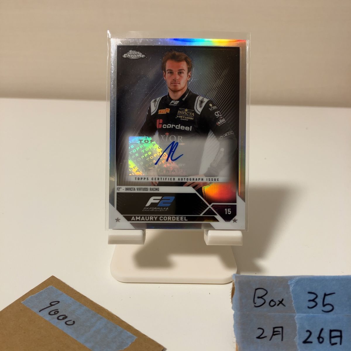 2023 Topps Chrome Formula 2 Amaury Cordeel 直筆サインカード Invicta Virtuosi Racing カード
